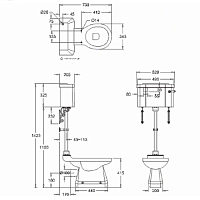 Burlington Classic Чаша для унитаза моноблок 34,5х73 см, безободковый, цвет: белый глянец P20