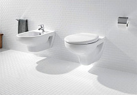 Roca Victoria Laura Биде подвесное 54,5х35,5 см,c 1 отв. под смеситель, перелив, цвет: белый глянец 35530500S