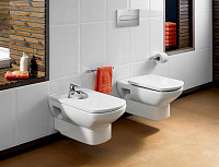 Roca Dama Senso Биде подвесное 57х35,5 см, c 1 отв. под смеситель и переливом, цвет: белый глянцевый 357515000