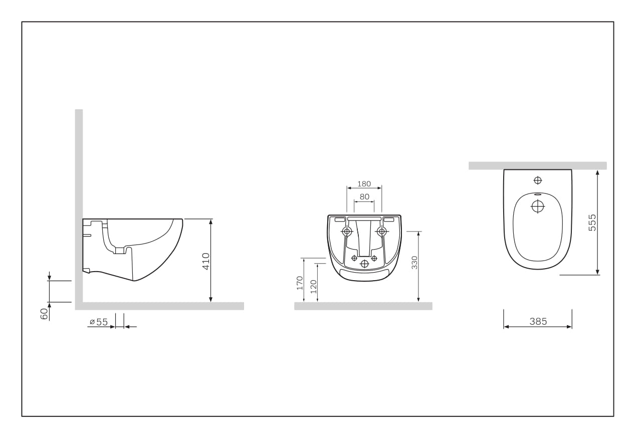 Am.Pm Sensation Биде подвесное, цвет: белый глянец C303411WH