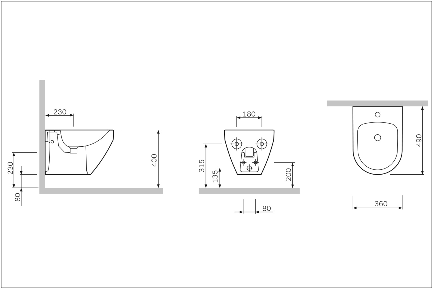 Am.Pm Spirit 2.0 Биде подвесное, цвет: белый глянец C703411WH