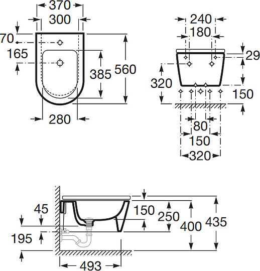 Roca Inspira Round Биде подвесное 357525000