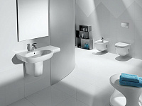 Roca Meridian Биде подвесное 56х36 см, c 1 отв. под смеситель и переливом, цвет: белый глянцевый 357245000