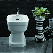 Simas Evolution Биде напольное 37х54 см c 1 отверстием под смеситель и переливом, цвет: белый глянц. EVO04bi*1