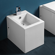 Simas Frozen Биде напольное 37,5х51 см c 1 отверстием под смеситель и переливом, цвет: белый глянц. FZ04bi*1