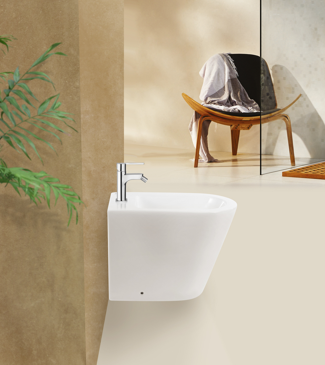 Belbagno Flay-R Биде напольное 58х26,5х44,5h, цвет: белый BB1003B