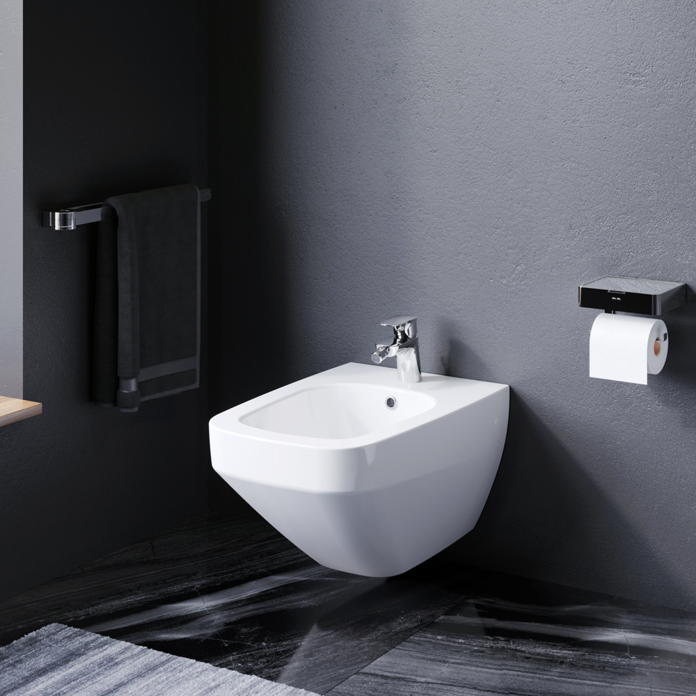 Am.Pm Inspire V2.0 Биде подвесное 55х39 см с 1 отвер. под смеситель и переливом, цвет: белый глянец C50A3411WH