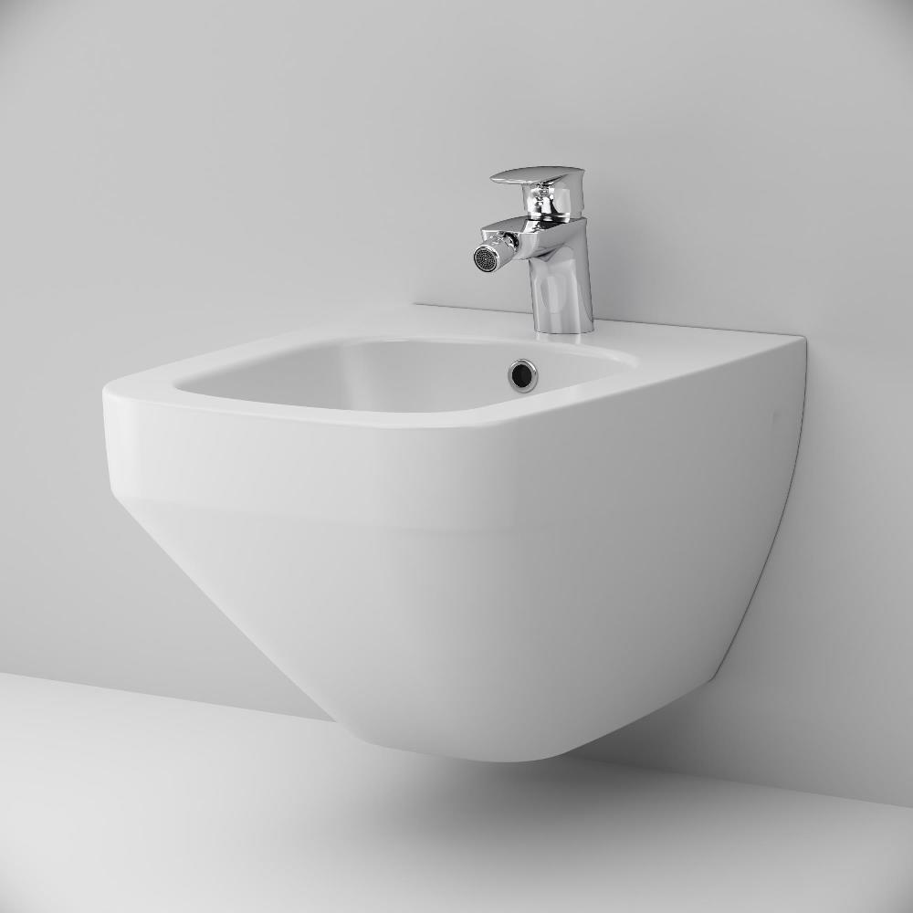 Am.Pm Inspire V2.0 Биде подвесное 55х39 см с 1 отвер. под смеситель и переливом, цвет: белый глянец C50A3411WH