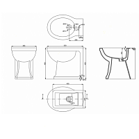 Burlington Arcade Биде напольное 36,5х52 см c 1 отв. под смеситель и переливом, цвет: белый глянец ARC7