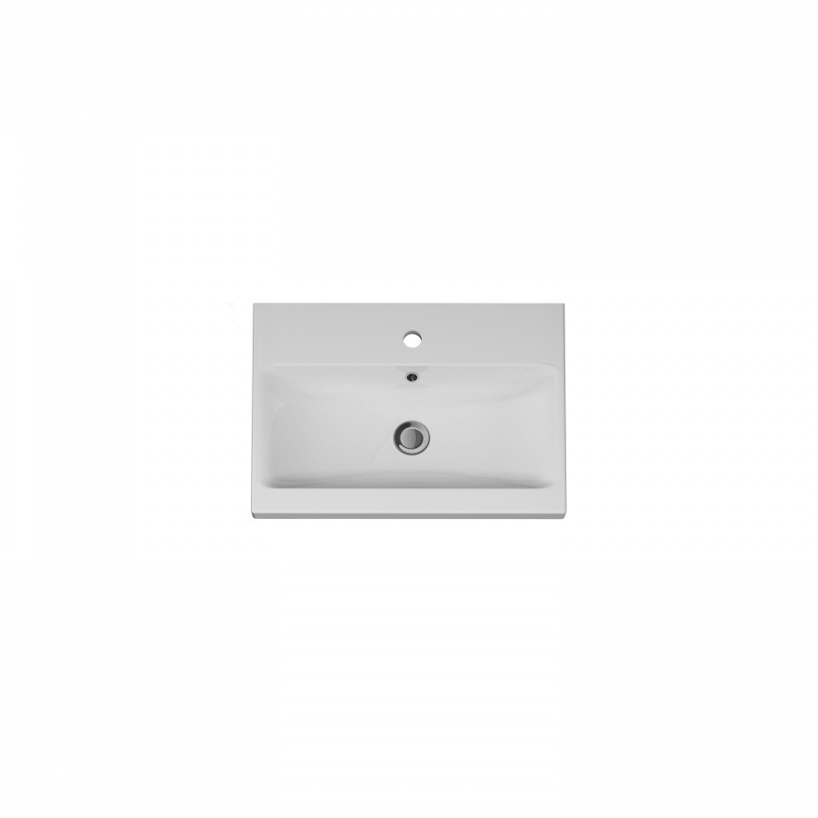 Am.Pm Gem Раковина накладная 61х42,5 см, с переливом, 1 отв. под смеситель, цвет: белый глянцевый M90WCC0602WG