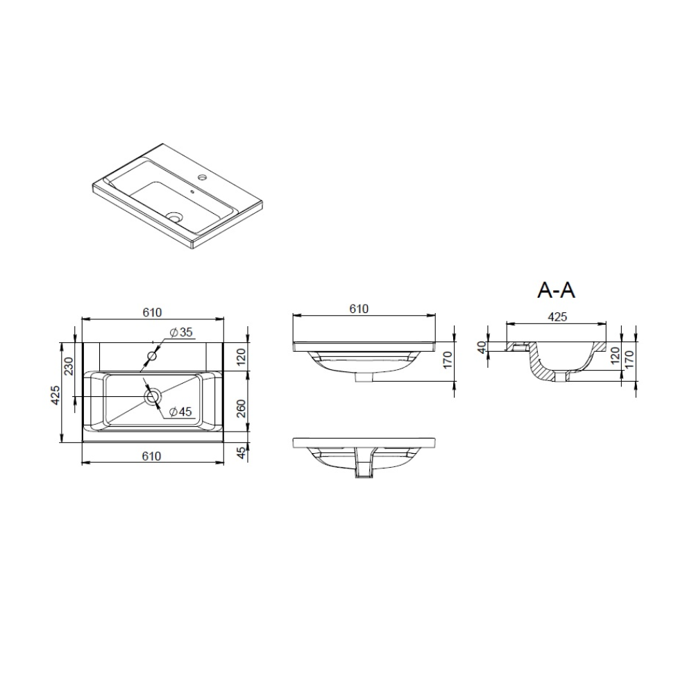 Am.Pm Gem Раковина накладная 61х42,5 см, с переливом, 1 отв. под смеситель, цвет: белый глянцевый M90WCC0602WG