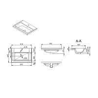 Am.Pm Gem Раковина накладная 61х42,5 см, с переливом, 1 отв. под смеситель, цвет: белый глянцевый M90WCC0602WG
