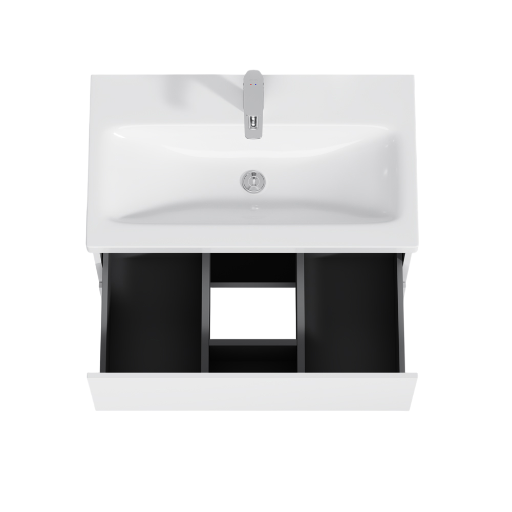 Am.Pm Gem Раковина накладная 76х42,5 см, с переливом, 1 отв. под смеситель, цвет: белый глянцевый M90WCC0752WG