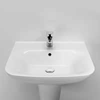 Am.Pm Like Раковина подвесная 55х46 см, с переливом, 1 отверстие под смеситель, цвет: белый глянец C804221WH