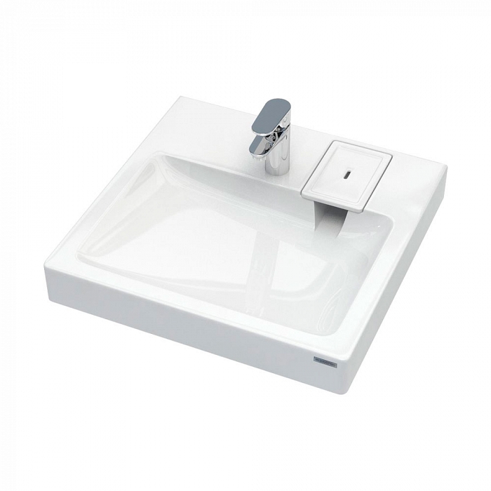 Paulmark Berg Раковина над стиральной машиной литьевой мрамор 58,9x48,6 см, цвет: белый матовый PM710431