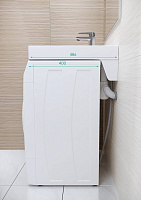 Paulmark Berg Раковина над стиральной машиной литьевой мрамор 58,9x48,6 см, цвет: белый матовый PM710431