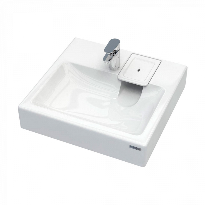 Paulmark Welt Раковина над стиральной машиной литьевой мрамор 59,4x58,2 см, цвет: белый матовый PM730431