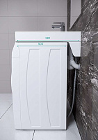 Paulmark Welt Раковина над стиральной машиной литьевой мрамор 59,4x58,2 см, цвет: белый матовый PM730431