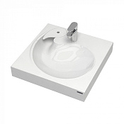 Paulmark Winken Раковина над стиральной машиной литьевой мрамор 59,4x59,5 см, цвет: белый матовый PM740431