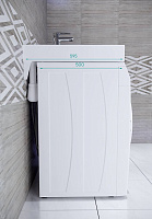 Paulmark Winken Раковина над стиральной машиной литьевой мрамор 59,4x59,5 см, цвет: белый матовый PM740431