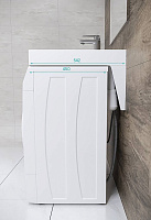 Paulmark Mond Раковина над стиральной машиной литьевой мрамор 59,4x54,2 см, цвет: белый матовый PM720431