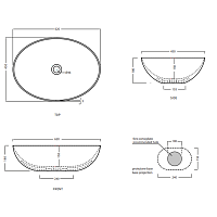 Cielo Era-Eco Раковина накладная 62x45xh18 см, овальная, цвет: basalto BAECOBA