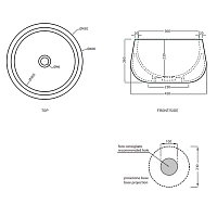 Cielo Tino&Tina Раковина накладная 45xh26 см, круглая, цвет: серый BATABR