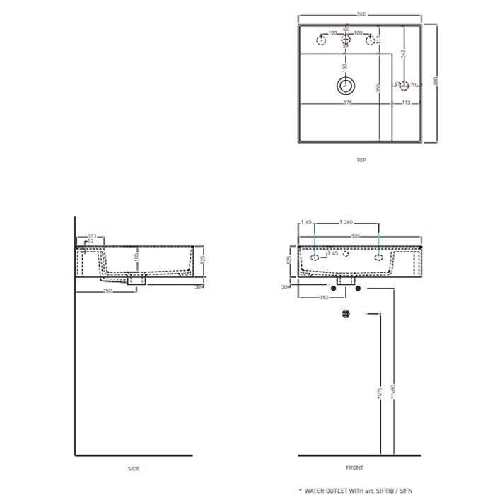 Cielo Enjoy Раковина подвесная 50х48хh12,5 см, цвет: глянцевый белый EJLA50