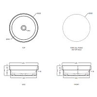 Cielo Enjoy Раковина полувстроенная 40х40хh14 см, круглая, цвет: серый EJLASITBR