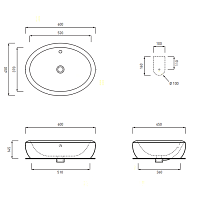 Cielo Fluid Раковина накладная 60х45хh14,5 см, цвет: глянцевый белый FLLA60