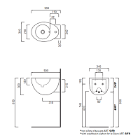 Cielo Le Giare Раковина подвесная 34х50хh30 см, цвет: глянцевый белый LGLS