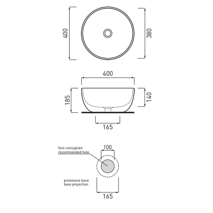 Cielo Shui Раковина накладная 40xh18 см, круглая, цвет: зеленый SHBA40MU