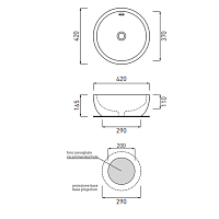 Cielo Shui Раковина накладная 42xh16,5 см, круглая, цвет: зеленый SHBAMU