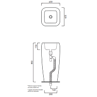 Cielo Shui Раковина напольная 40х40хh85 см, отдельностоящая, цвет: cacao SHFREECCA