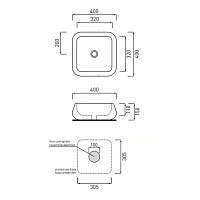 Cielo Shui Раковина 40х40хh15 см, накладная, цвет: глянцевый белый SHLAA40