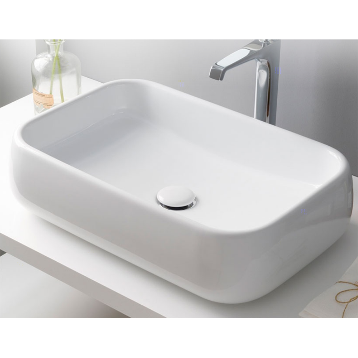 Cielo Shui Раковина 60х40хh15 см, накладная, цвет: глянцевый белый SHLAA60