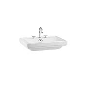 Burlington Riviera Раковина подвесная 65х47 см с переливом, 3 отв. под смеситель, цвет: белый глянец RIV2 3TH