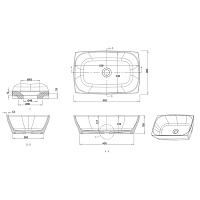 Burlington Savoy Раковина чаша 55х36х15 см, без перелива, цвет: белый глянцевый RB50