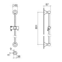 Dornbracht Madison Душевая штанга со шлангом, без душевой лейки, цвет: Dark Platinum matt 26413370-99