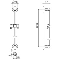 Dornbracht Madison Душевая штанга со шлангом, без душевой лейки, цвет: платина матовая 26413360-06