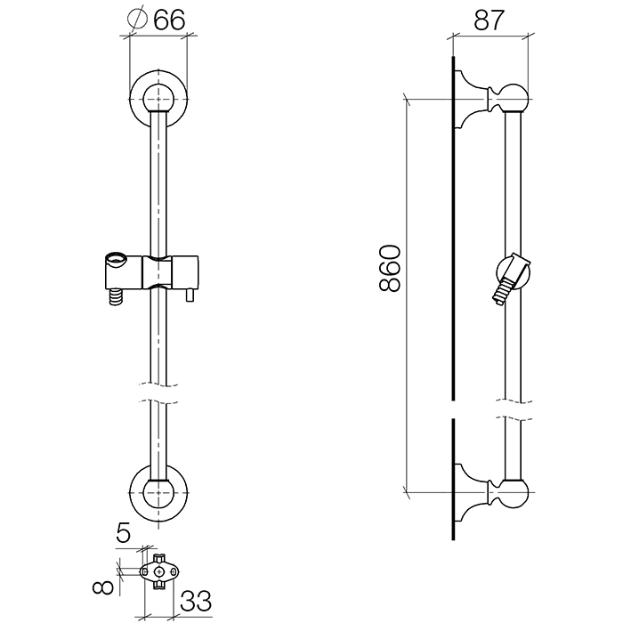 Dornbracht Madison Душевая штанга со шлангом, без душевой лейки, цвет: хром 26413360-00