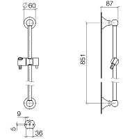Dornbracht Madison Душевая штанга со шлангом, без душевой лейки, цвет: хром 26413370-00