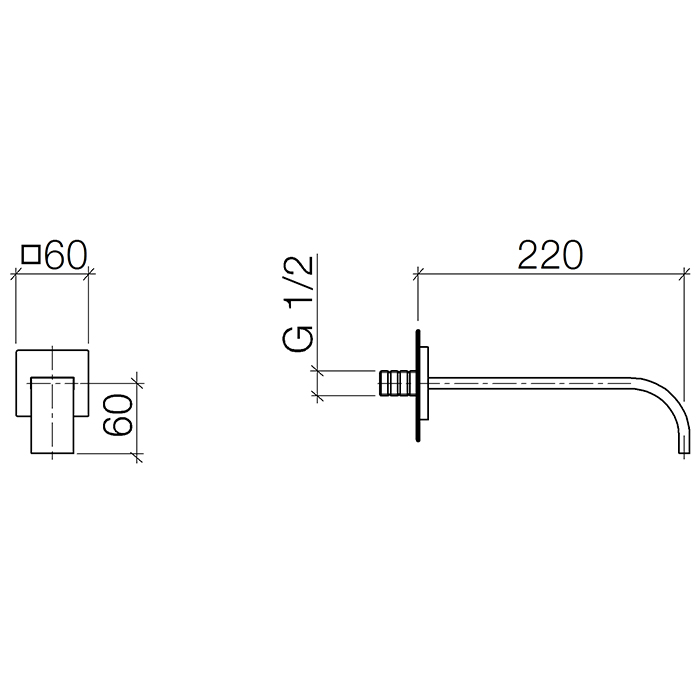 Dornbracht Mem Излив для ванны, настенный, цвет: платина 13801782-08