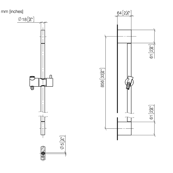 Dornbracht Series-Various Душевая штанга со шлангом, без лейки, цвет: платина 26413979-08