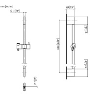 Dornbracht Series-Various Душевая штанга со шлангом, без лейки, цвет: платина 26413979-08