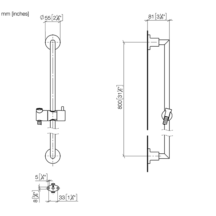 Dornbracht Tara Душевая штанга со шлангом, без душевой лейки, цвет: хром 26413892-00