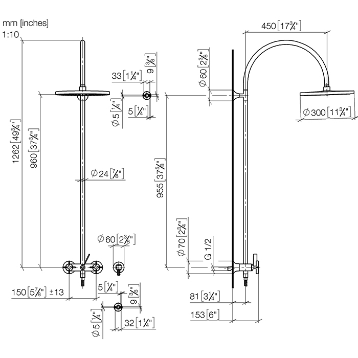 Dornbracht Vaia Душевая стойка со смесителем, цвет: хром 26632809-00