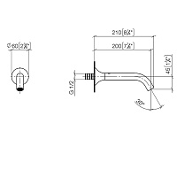 Dornbracht Vaia Излив для ванны, настенный, цвет: платина 13801809-08
