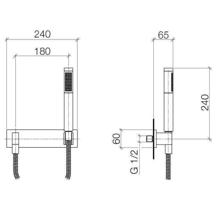 Dornbracht Symetrics Душевой гарнитур со шлангом и накладной панелью, цвет: хром 27818980-00
