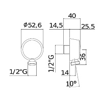 Paffoni Подключение воды, настенное, 1/2, цвет: хром ZACC130CR